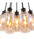 Placid 45cm Round Cluster Pendant 7 Light E14 15cm Round Glass Shade Brass Amber Plated & Satin Black-6