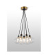 Placid 45cm Round Cluster Pendant 7 Light E14 15cm Round Glass Shade Brass Clear & Satin Black-3