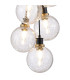 Placid 45cm Round Cluster Pendant 7 Light E14 15cm Round Crackled Glass Shade Brass Clear & Satin Black-6