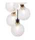 Placid 45cm Round Cluster Pendant 7 Light E14 15cm Round Textured Crumple Glass Shade Brass Clear & Satin Black-6