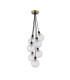 Placid 45cm Round Cluster Pendant 7 Light E14 15cm Round Dimpled Glass Shade Brass Clear & Satin Black-4
