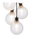 Placid 45cm Round Cluster Pendant 7 Light E14 15cm Round Dimpled Glass Shade Brass Clear & Satin Black-6