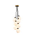 Placid 45cm Round Cluster Pendant 7x E14 15cm Round White & Grey Marble Effect Glass Shade Brass & Satin Black Framework-1