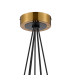Placid 45cm Round Cluster Pendant 7x E14 15cm Round White & Grey Marble Effect Glass Shade Brass & Satin Black Framework-5