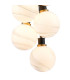 Placid 45cm Round Cluster Pendant 7x E14 15cm Round White & Grey Marble Effect Glass Shade Brass & Satin Black Framework-6