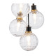 Placid 45cm Round Cluster Pendant 7 Light E14 15cm Round Textured Melting Glass Shade Brass Clear & Satin Black-6