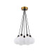Placid 45cm Round Cluster Pendant 7 Light E14 15cm Round Glass Shade Brass Opal & Satin Black-4