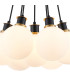 Placid 45cm Round Cluster Pendant 7 Light E14 15cm Round Glass Shade Brass Opal & Satin Black-6
