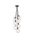 Placid 45cm Round Cluster Pendant 7 Light E14 15cm Round Ribbed Glass Shade Brass Clear & Satin Black-1