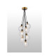 Placid 45cm Round Cluster Pendant 7 Light E14 15cm Round Ribbed Glass Shade Brass Clear & Satin Black-3