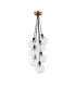 Placid 45cm Round Cluster Pendant 7 Light E14 15cm Round Ribbed Glass Shade Brass Clear & Satin Black-4