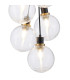 Placid 45cm Round Cluster Pendant 7 Light E14 15cm Round Ribbed Glass Shade Brass Clear & Satin Black-6