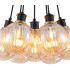 Placid 45cm Round Cluster Pendant 7 Light E14 15cm Round Segment Glass Shade Brass Amber Plated & Satin Black-6
