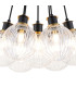 Placid 45cm Round Cluster Pendant 7 Light E14 15cm Round Segment Glass Shade Brass Clear & Satin Black-6