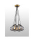 Placid 45cm Round Cluster Pendant 7 Light E14 15cm Round Segment Glass Shade Brass Smoke Plated & Satin Black-3