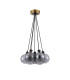 Placid 45cm Round Cluster Pendant 7 Light E14 15cm Round Segment Glass Shade Brass Smoke Plated & Satin Black-4