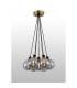 Placid 45cm Round Cluster Pendant 7 Light E14 15cm Round Glass Shade Brass Smoke Plated & Satin Black-3
