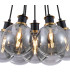 Placid 45cm Round Cluster Pendant 7 Light E14 15cm Round Glass Shade Brass Smoke Plated & Satin Black-6