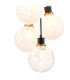 Placid 45cm Round Cluster Pendant 7 Light E14 15cm Round Speckled Glass Shade Brass White & Satin Black-6