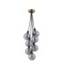 Placid 45cm Round Cluster Pendant 7x E14 15cm Round Textured Smooth/Ribbed Glass Shade Brass Smoke Plated & Satin Black-4