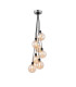 Placid 45cm Round Cluster Pendant 7 Light E14 15cm Round Glass Shade Satin Nickel Amber Plated & Satin Black-1