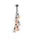 Placid 45cm Round Cluster Pendant 7 Light E14 15cm Round Glass Shade Satin Nickel Amber Plated & Satin Black-4
