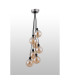 Placid 45cm Round Cluster Pendant 7 Light E14 15cm Round Glass Shade Satin Nickel Amber Plated & Satin Black-7
