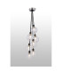 Placid 45cm Round Cluster Pendant 7 Light E14 15cm Round Glass Shade Satin Nickel Clear & Satin Black-3