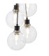 Placid 45cm Round Cluster Pendant 7 Light E14 15cm Round Glass Shade Satin Nickel Clear & Satin Black-6