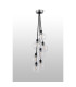 Placid 45cm Round Cluster Pendant 7 Light E14 15cm Round Glass Shade Satin Nickel Clear & Satin Black-7