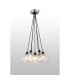 Placid 45cm Round Cluster Pendant 7 Light E14 15cm Round Crackled Glass Shade Satin Nickel Clear & Satin Black-3