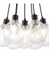 Placid 45cm Round Cluster Pendant 7 Light E14 15cm Round Crackled Glass Shade Satin Nickel Clear & Satin Black-6