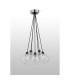 Placid 45cm Round Cluster Pendant 7 Light E14 15cm Round Crackled Glass Shade Satin Nickel Clear & Satin Black-7