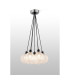 Placid 45cm Round Cluster Pendant 7 Light E14 15cm Round Textured Crumple Glass Shade Satin Nickel Clear & Satin Black-3