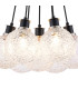 Placid 45cm Round Cluster Pendant 7 Light E14 15cm Round Textured Crumple Glass Shade Satin Nickel Clear & Satin Black-6