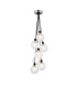 Placid 45cm Round Cluster Pendant 7x E14 15cm Round Textured Diamond Pattern Glass Shade Satin Nickel Satin Black-1