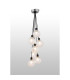 Placid 45cm Round Cluster Pendant 7x E14 15cm Round Textured Diamond Pattern Glass Shade Satin Nickel Satin Black-3