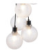 Placid 45cm Round Cluster Pendant 7x E14 15cm Round Textured Diamond Pattern Glass Shade Satin Nickel Satin Black-6