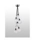 Placid 45cm Round Cluster Pendant 7x E14 15cm Round Textured Diamond Pattern Glass Shade Satin Nickel Satin Black-7