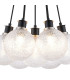 Placid 45cm Round Cluster Pendant 7 Light E14 15cm Round Dimpled Glass Shade Satin Nickel Clear & Satin Black-5