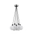 Placid 45cm Round Cluster Pendant 7x E14 15cm Round White & Grey Marble Effect Glass Shade Satin Nickel & Satin Black-4