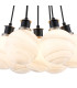 Placid 45cm Round Cluster Pendant 7x E14 15cm Round White & Grey Marble Effect Glass Shade Satin Nickel & Satin Black-6