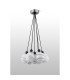 Placid 45cm Round Cluster Pendant 7x E14 15cm Round White & Grey Marble Effect Glass Shade Satin Nickel & Satin Black-7