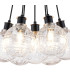 Placid 45cm Round Cluster Pendant 7 Light E14 15cm Round Textured Melting Glass Shade Satin Nickel Clear & Satin Black-6