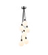 Placid 45cm Round Cluster Pendant 7 Light E14 15cm Round Glass Shade Satin Nickel Opal & Satin Black-1