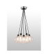 Placid 45cm Round Cluster Pendant 7 Light E14 15cm Round Ribbed Glass Shade Satin Nickel Clear & Satin Black-3