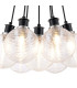 Placid 45cm Round Cluster Pendant 7 Light E14 15cm Round Ribbed Glass Shade Satin Nickel Clear & Satin Black-6