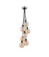 Placid 45cm Round Cluster Pendant 7 Light E14 15cm Round Segment Glass Shade Satin Nickel Amber Plated & Satin Black-4