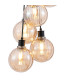 Placid 45cm Round Cluster Pendant 7 Light E14 15cm Round Segment Glass Shade Satin Nickel Amber Plated & Satin Black-6