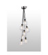 Placid 45cm Round Cluster Pendant 7 Light E14 15cm Round Segment Glass Shade Satin Nickel Clear & Satin Black-3